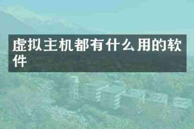 虚拟主机都有什么用的软件