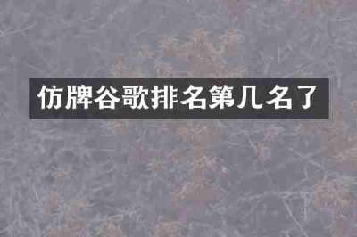 仿牌谷歌排名第几名了