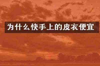 为什么快手上的皮衣便宜
