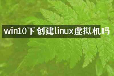 win10下创建linux虚拟机吗