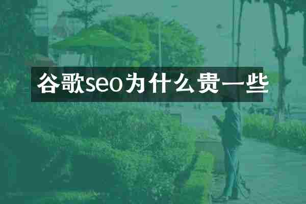 谷歌seo为什么贵一些