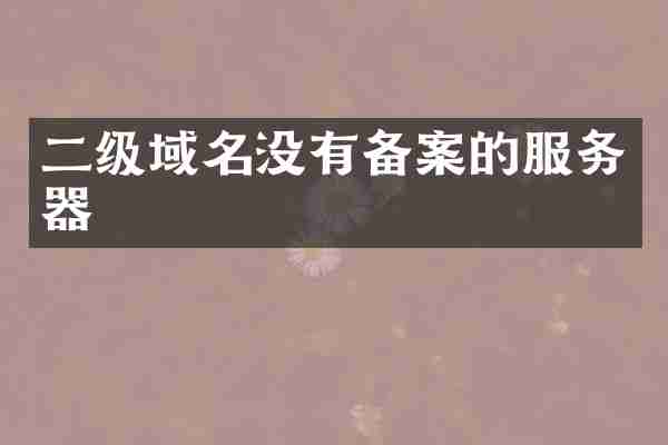 二级域名没有备案的服务器