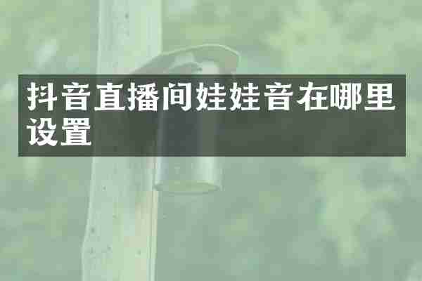 抖音直播间娃娃音在哪里设置