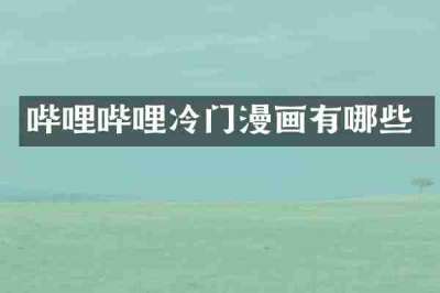 哔哩哔哩冷门漫画有哪些