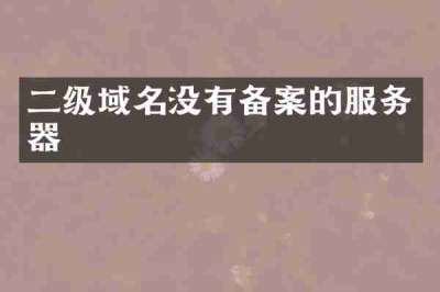 二级域名没有备案的服务器