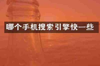 哪个手机搜索引擎快一些