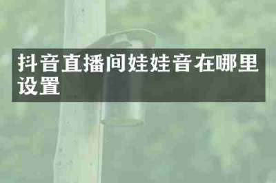 抖音直播间娃娃音在哪里设置