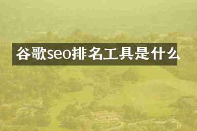 谷歌seo排名工具是什么