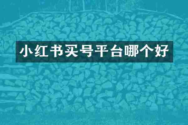 小红书买号平台哪个好