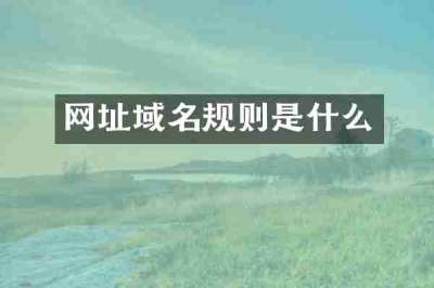 网址域名规则是什么