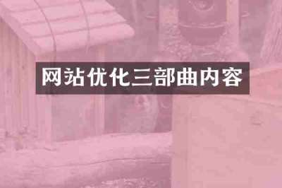 网站优化三部曲内容