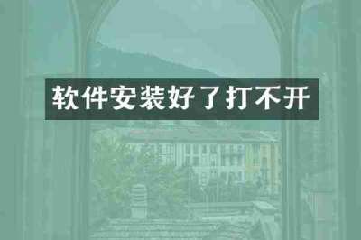 软件安装好了打不开
