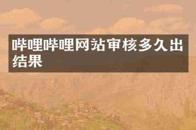哔哩哔哩网站审核多久出结果