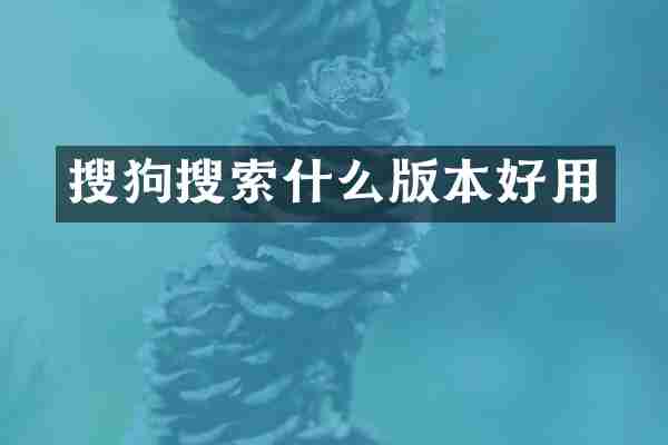 搜狗搜索什么版本好用