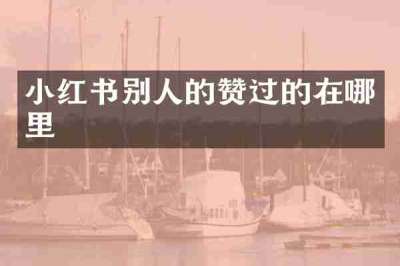 小红书别人的赞过的在哪里
