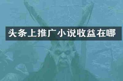 头条上推广小说收益在哪