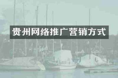 贵州网络推广营销方式