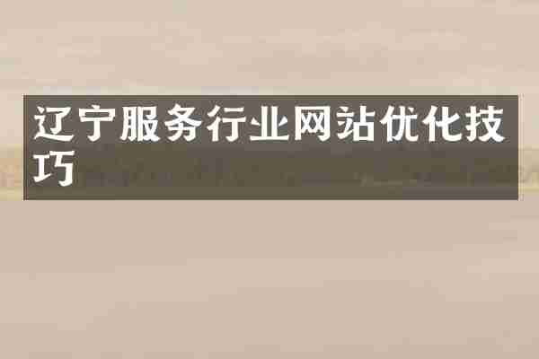 辽宁服务行业网站优化技巧