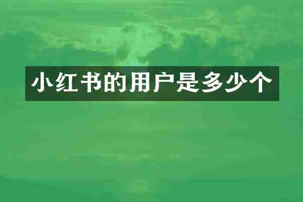 小红书的用户是多少个