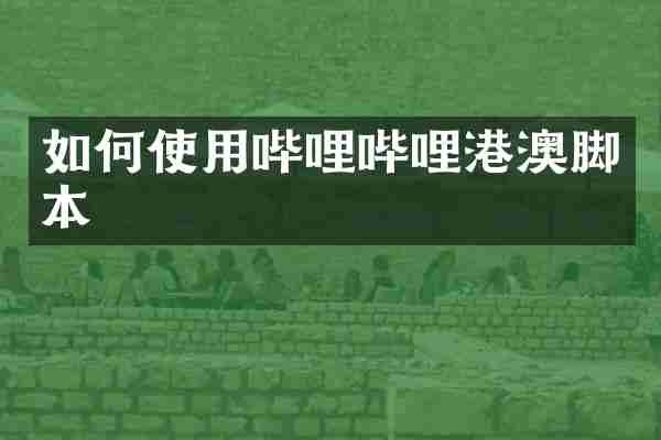 如何使用哔哩哔哩港澳脚本