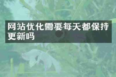 网站优化需要每天都保持更新吗