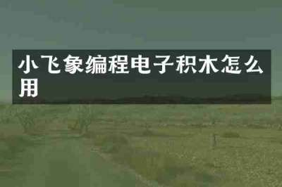 小飞象编程电子积木怎么用