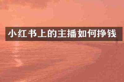 小红书上的主播如何挣钱