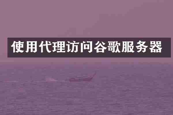 使用代理访问谷歌服务器