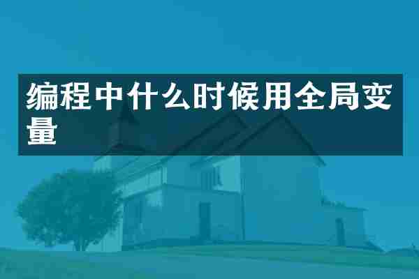 编程中什么时候用全局变量