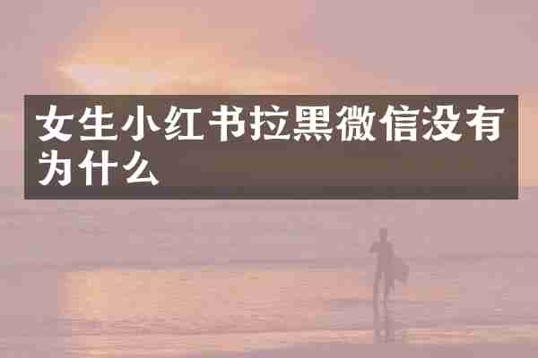 女生小红书拉黑微信没有为什么