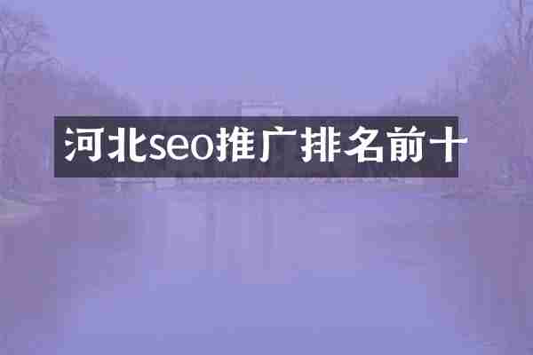 河北seo推广排名前十