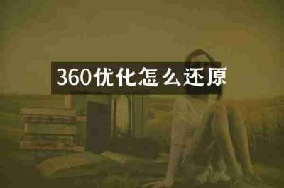 360优化怎么还原