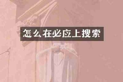怎么在必应上搜索