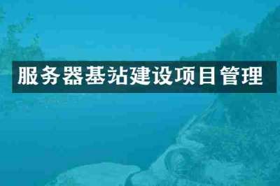 服务器基站建设项目管理