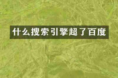 什么搜索引擎超了百度