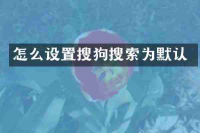 怎么设置搜狗搜索为默认
