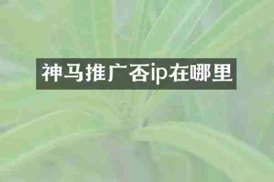 神马推广否ip在哪里