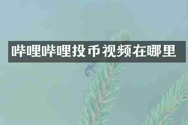哔哩哔哩投币视频在哪里
