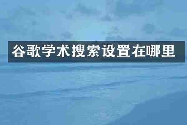谷歌学术搜索设置在哪里