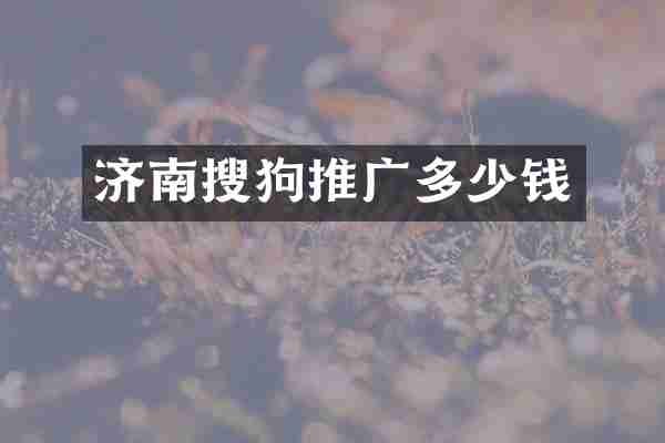 济南搜狗推广多少钱