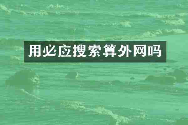用必应搜索算外网吗