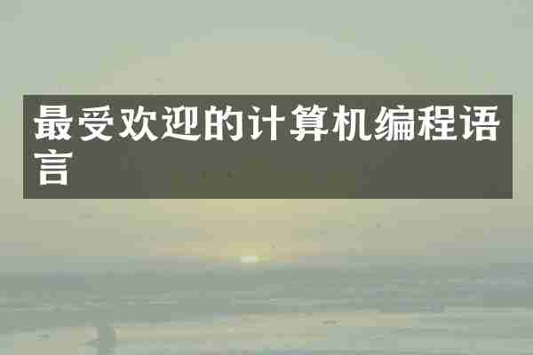 最受欢迎的计算机编程语言