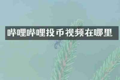 哔哩哔哩投币视频在哪里
