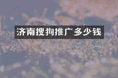 济南搜狗推广多少钱