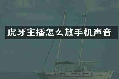 虎牙主播怎么放手机声音
