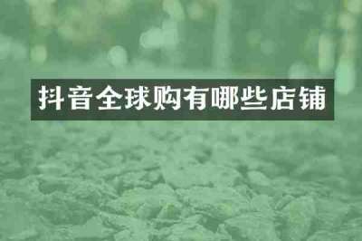 抖音全球购有哪些店铺