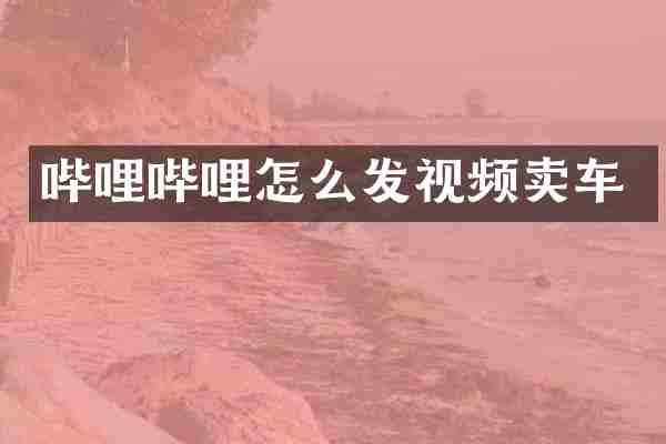 哔哩哔哩怎么发视频卖车