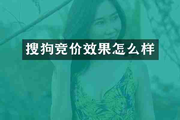 搜狗竞价效果怎么样
