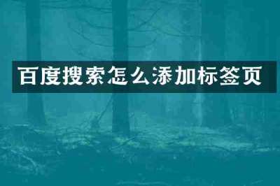 百度搜索怎么添加标签页