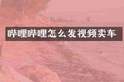 哔哩哔哩怎么发视频卖车